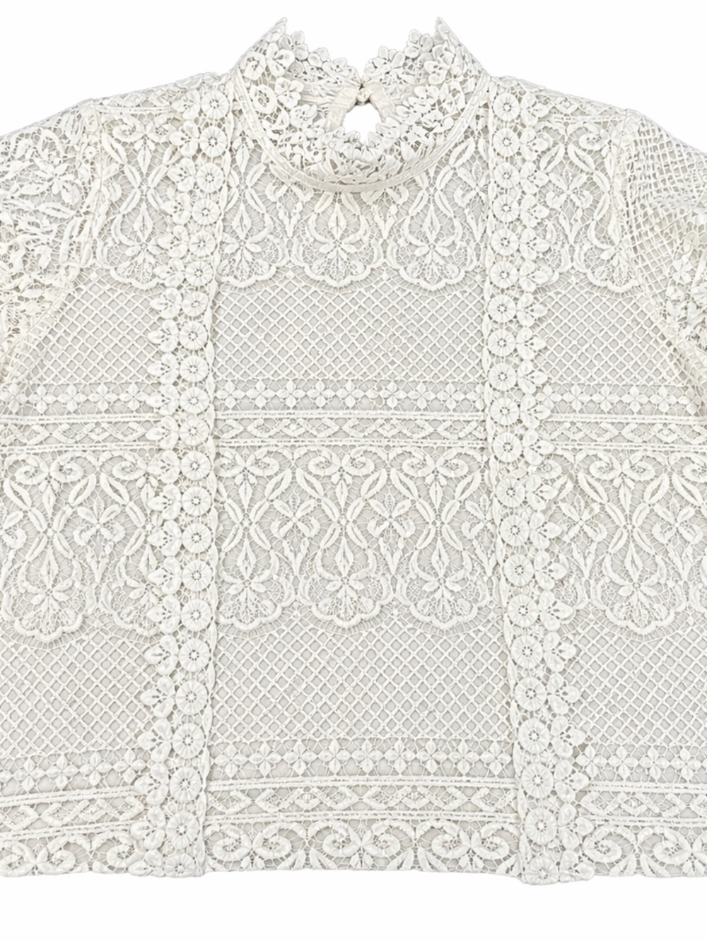 Charlotte Russe White Lace Bralette with Decorative Front Button - Picture 1 of 9
